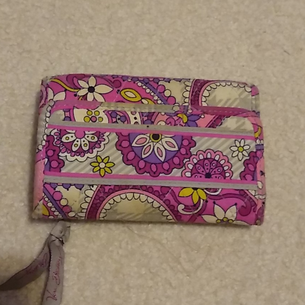 Pink and purple floral wallet